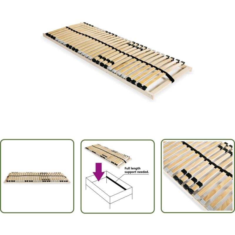 Devenirriche - The Living Store Lattenrost mit 28 Latten 7 Zonen 70x200 cm - Lattenrost - Holzrahmen - Birkenholz - Buche - Lattenrost 70x200