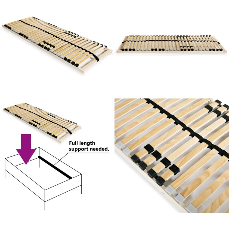 Lattenrost mit 28 Latten 7 Zonen 90x200 cm - Lattenrost - Holzrahmen - Buche - Birke - Lattenrost 90x200 - Home & Living