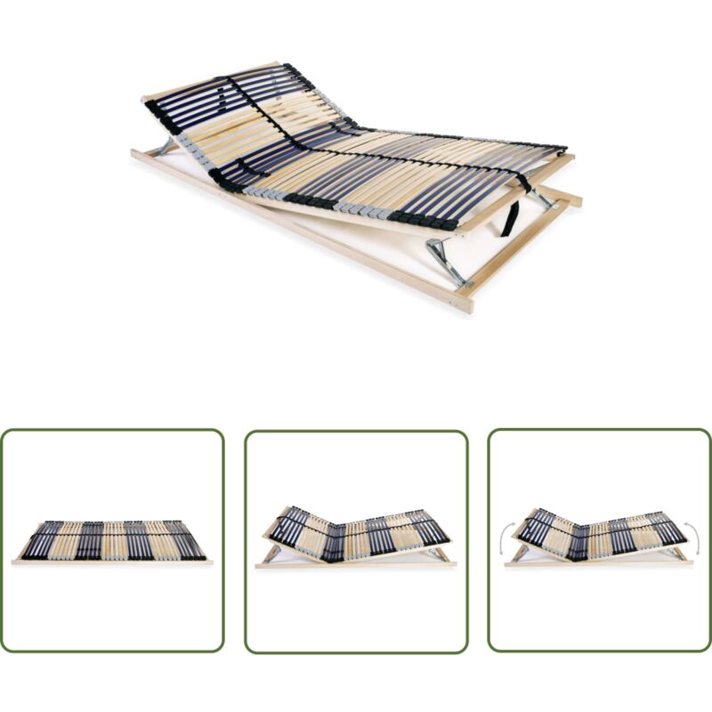 The Living Store Lattenrost mit 42 Latten 7 Zonen 100x200 cm - Lattenrost - Holzrahmen - Buche - Birkenholz - Lattenrost 100x200