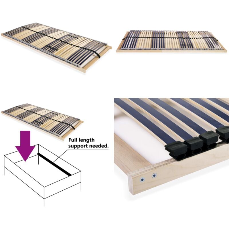 Lattenrost mit 42 Latten 7 Zonen 120x200 cm - Lattenrost - Holzrahmen - Birkenholz - Buchenholz - Lattenrost 120x200 - Home & Living