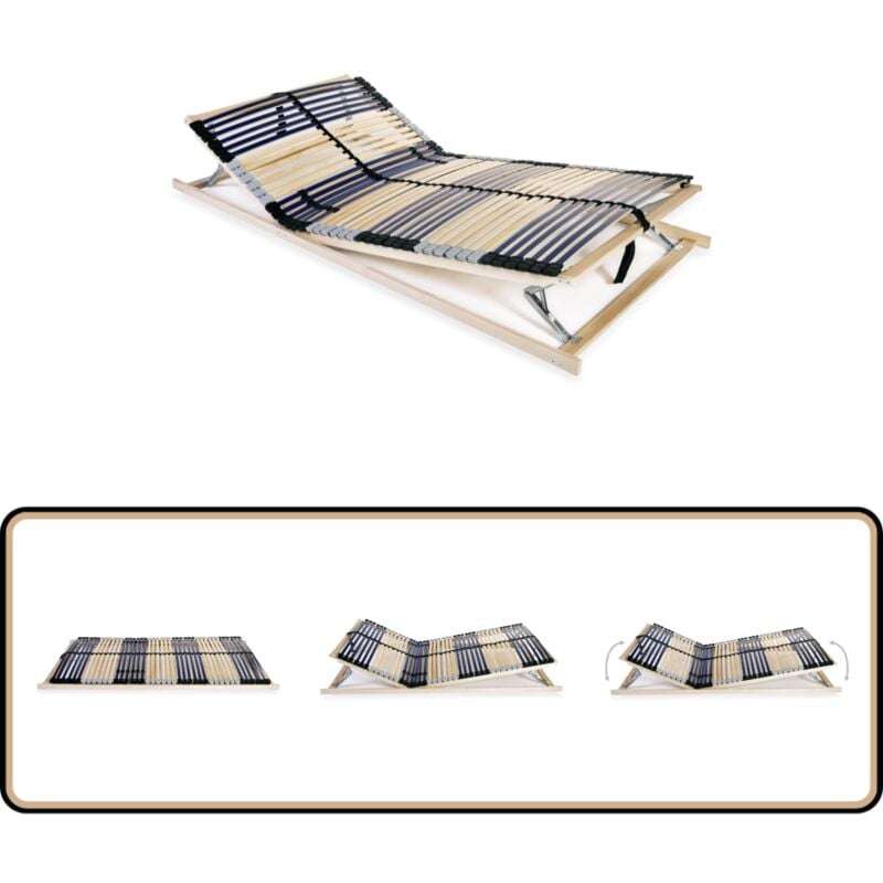 Lattenrost mit 42 Latten 7 Zonen 140x200 cm - Lattenrost - Holzrahmen - Buche - Birke - Lattenrost 140x200