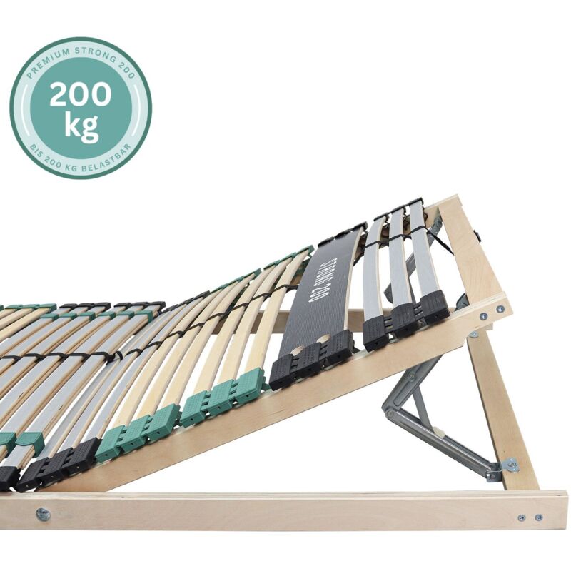LATTENROST 80x200 cm - Extra stabiler Premium Lattenrost aus Buchenholz, 42 Leisten, bis 200Kg belastbar, 7 Zonen, Made in Germany