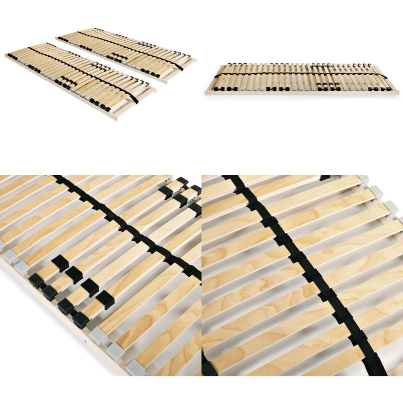 Lattenroste 2 Stk. mit 28 Latten 7 Zonen 70x200 cm - Lattenrost - Holzrahmen - Birkenholz - Buchenholz - Lattenrost 70x200 - Home & Living