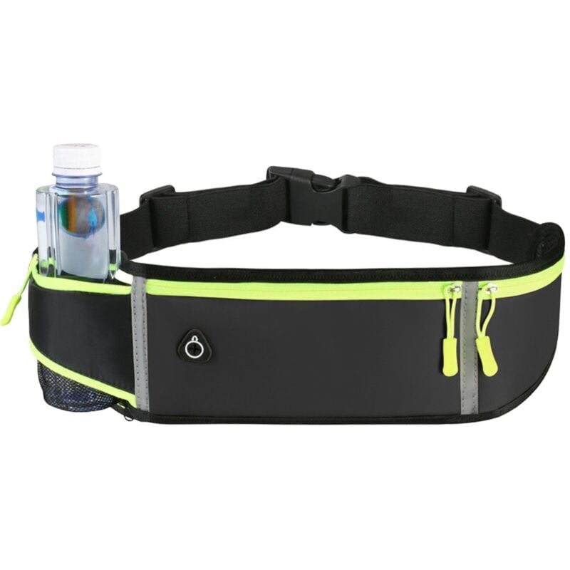 Lauf-Bauchtasche, Lauf-Bauchtasche für Damen und Herren, wasserdichte Lauf-Bauchtasche, Geldgürtel, Laufzubehör (schwarz und gelb)