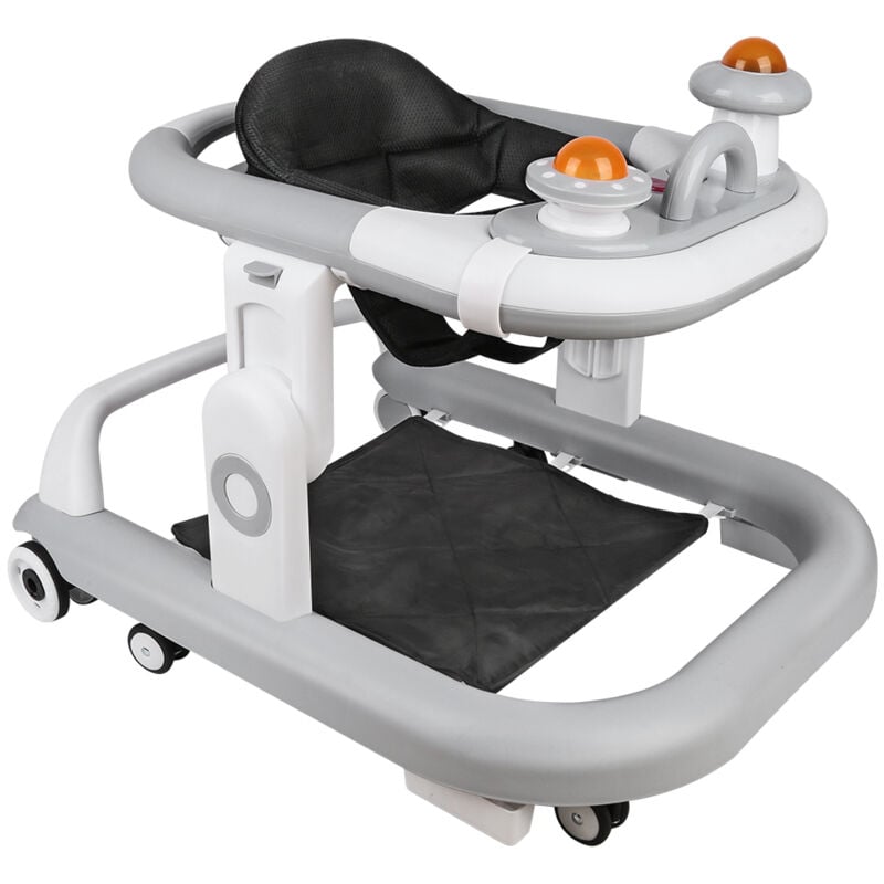 Lauflernhilfe, Baby-Aktivitätscenter, graues Muster mit Spielzeug, 6-18 Monate, 67x57x46cm, grau