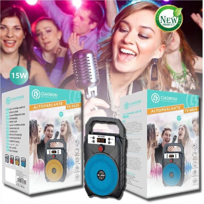 Trade Shop Traesio - Trade Shop - cassa speaker altoparlant bluetooth 15WATT TX-9824 radio fm tf usb empfehlung -
