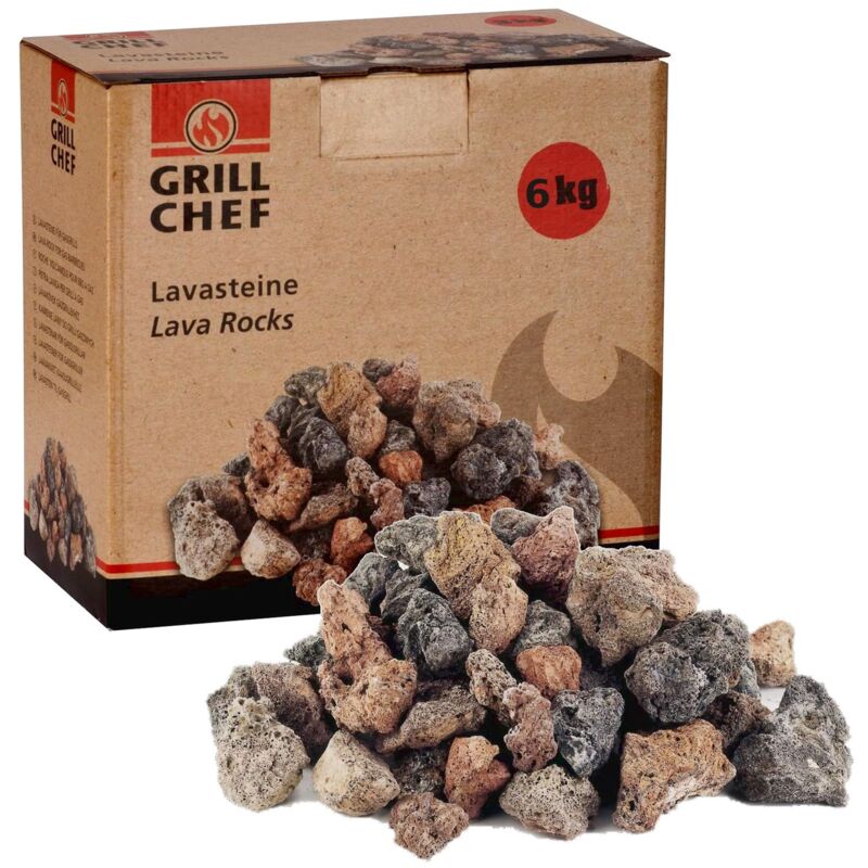 Buri - Lavasteine 6kg zum Grillen Nachfüllpackung für Lavastein-Gasgrills Für Gasgrill, Backofen und Elektrogrill geeignet - Naturstein als