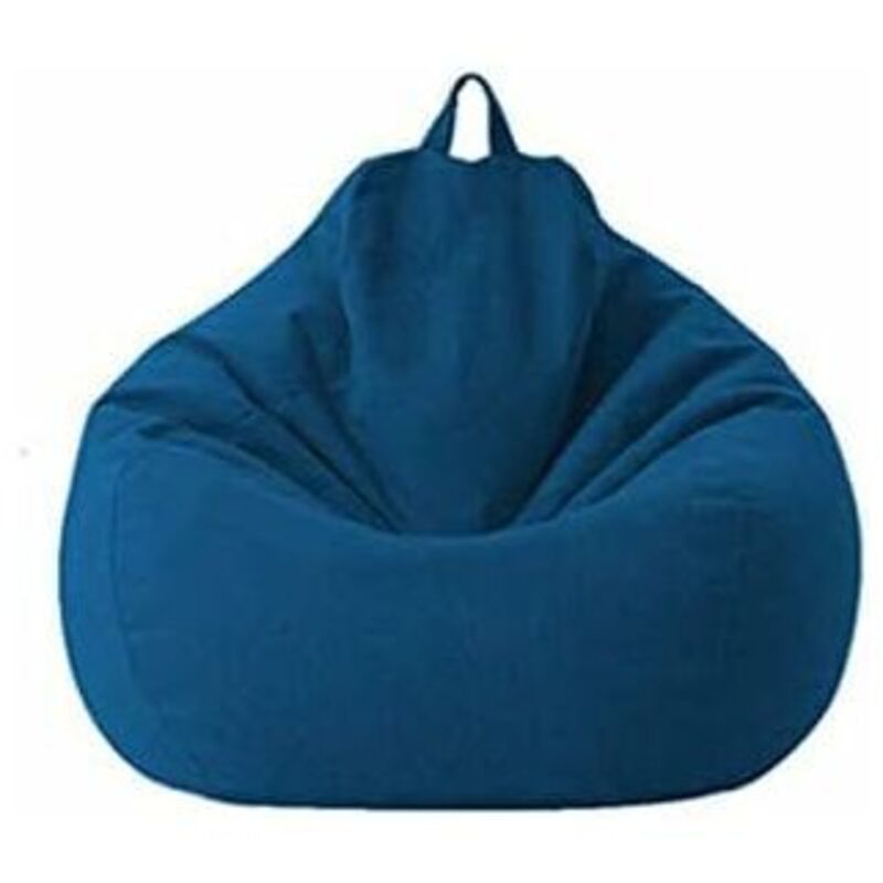 Lazy Sofa Bag Recliner Sofabezug Stoff Sesselbezüge Stuhlbezüge ohne Füllstoff Sitz Sitzsack Puff Tatami Wohnzimmermöbel (Blau, 70 80 cm)