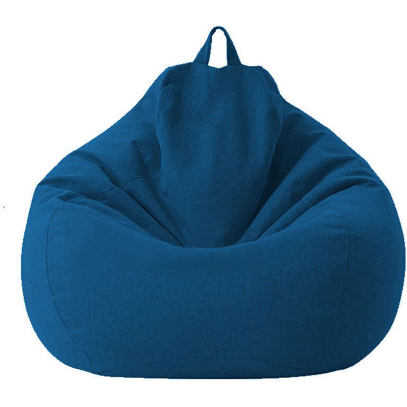 Lazy Sofa Bag Recliner Sofabezug Stoffsesselbezüge Stuhlbezüge ohne Füllstoff Sitz Sitzsack Puff Tatami Wohnzimmermöbel (Blau, 70×80cm)