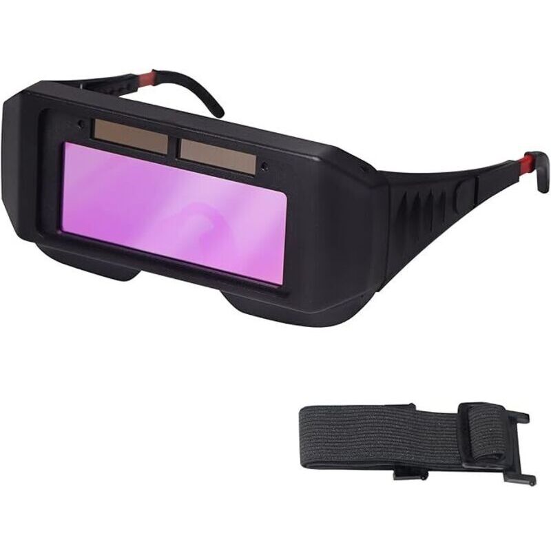 LCD-Schweißerschutzbrille mit Sonnenschutz, automatischer Abdunkelung, einstellbarer Tönung und 2 Sensoren, geeignet für WIG-, MIG-, MMA- und