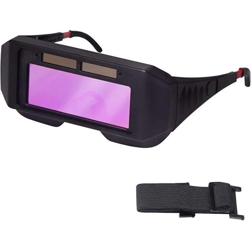 LCD-Schweißschutzbrille, Sonnenschutz, automatische Verdunkelung, mit verstellbarem Schirm und 2 Sensoren, für WIG-, MIG-, MMA- und Plasmaschweißen