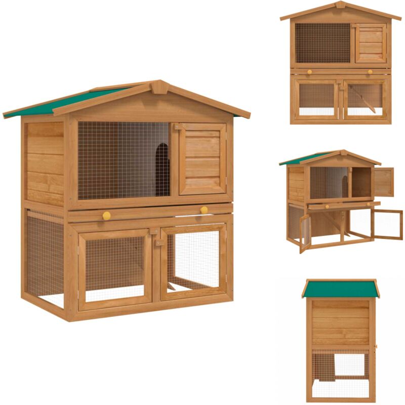 Kaninchenstall Kleintierhaus Hasenstall 3 Türen Holz - Kaninchenstall - Kleintierhaus - Hasenstall - Tiergehege - Holzhaus
