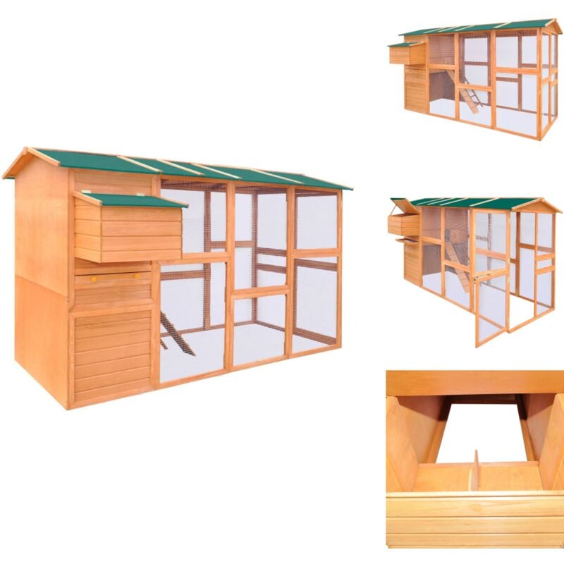 Vidaxl - Hühnerstall Holz 295x163x170 cm - Holz Tierheim - Hühnerstall - Gartenhütte - Vogelvolière - Geflügelhaus