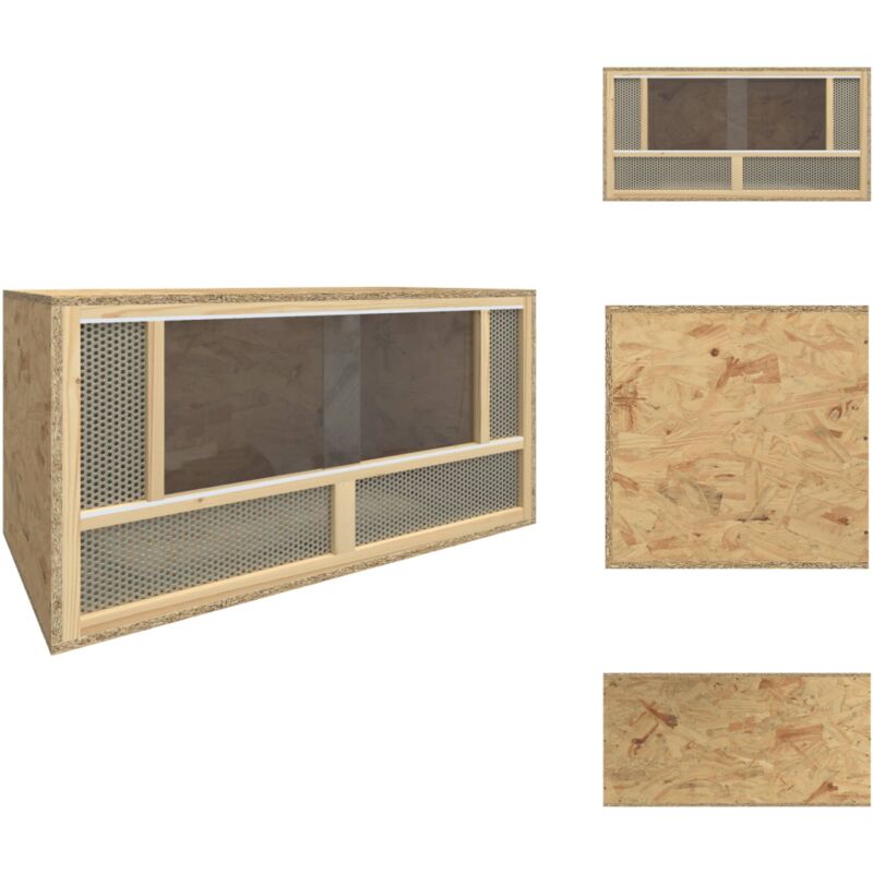 Terrarium Holzwerkstoff 80x40x40 cm - Reptilenzubehör - Terrarium - Tiergehege - Kleintiere - Vogelkäfige