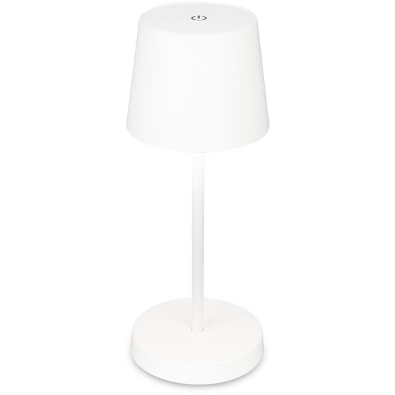Boja led Tischlampe kabellos IP44, Dimmbar, Touch, Kabellos, Spritzwasserschutz, weiß, Ø10,5 x 26 cm - Briloner