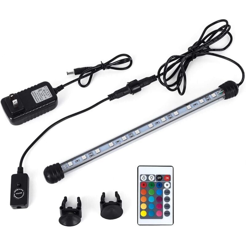LED-Aquariumbeleuchtung, Röhrenlampe, wasserdicht, Beleuchtung, Tauchen, energiesparend, Aquarium-Dekoration, RGB-Farbe (48 cm, Blau und Weiß)