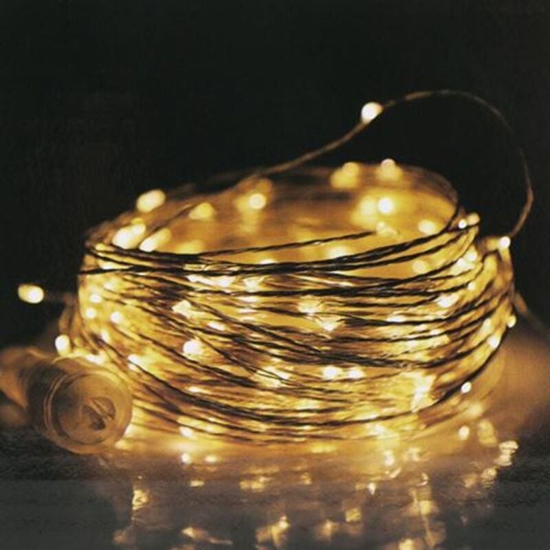 LED Außenlichterkette 15m erweiterbar Weihnachtsbeleuchtung Party Lichterkette - warmweiß