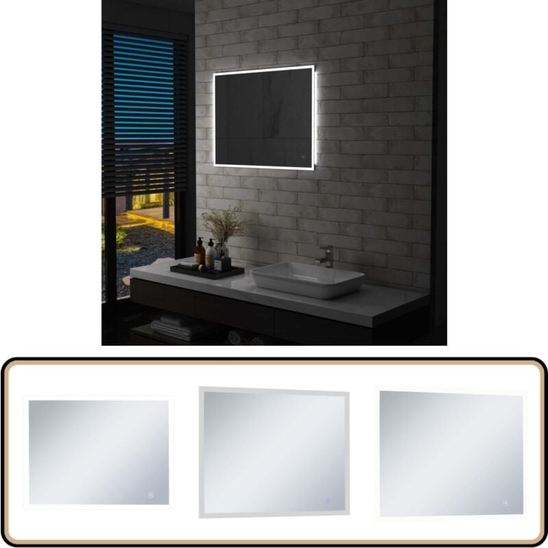 Vidaxl - LED-Badspiegel mit Berührungssensor 80x60 cm - LED-Spiegel - Badezimmer Spiegel - Badspiegel - Spiegelschrank - Beleuchteter Spiegel