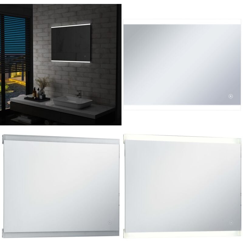 Vidaxl - LED-Badspiegel mit Berührungssensor 80x60 cm - LED-Spiegel - Badezimmer Spiegel - Kosmetikspiegel - Spiegelschrank - Beleuchteter Spiegel