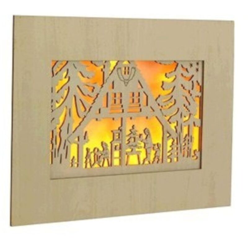 Buri - led beleuchtetes Wandbild aus Holz Weihnachtsdeko Wanddeko Wandaufhänger Bild