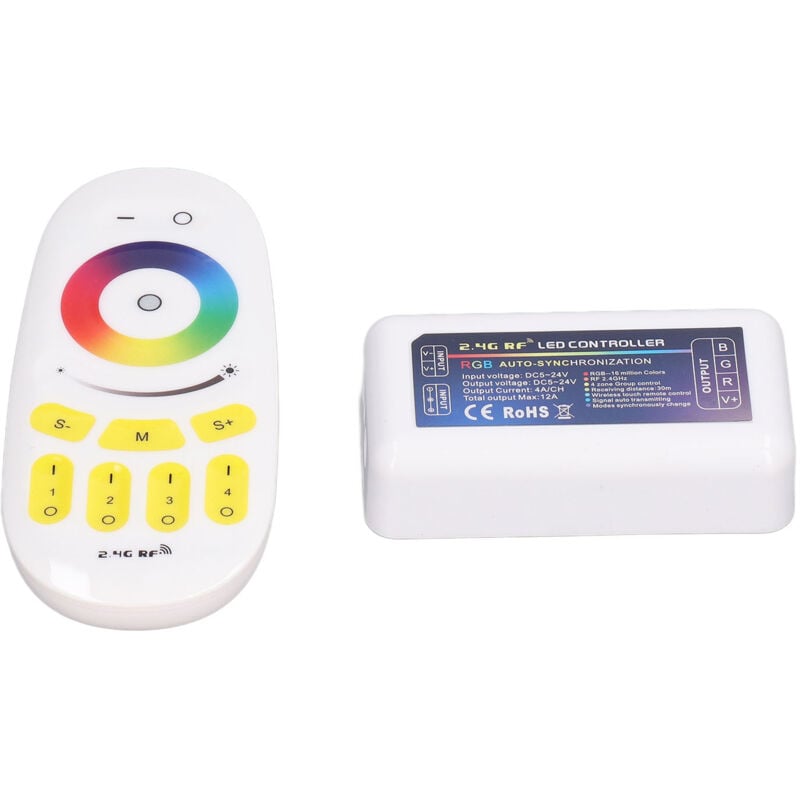 LED-Controller, DC5-24V 2.4G LED-Streifenlicht-Controller, Quad Group Touch RGB-Controller, kompatibel mit MI-LIGHT, für Zuhause, Bar, KTV.