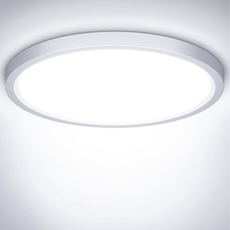 LED-Deckenleuchte, 18 W, wasserdichte Deckenleuchte, IP44, Kaltweiß 6500 K, 1800 lm, LED-Schlafzimmerlampe, 23 cm runde Deckenleuchte für