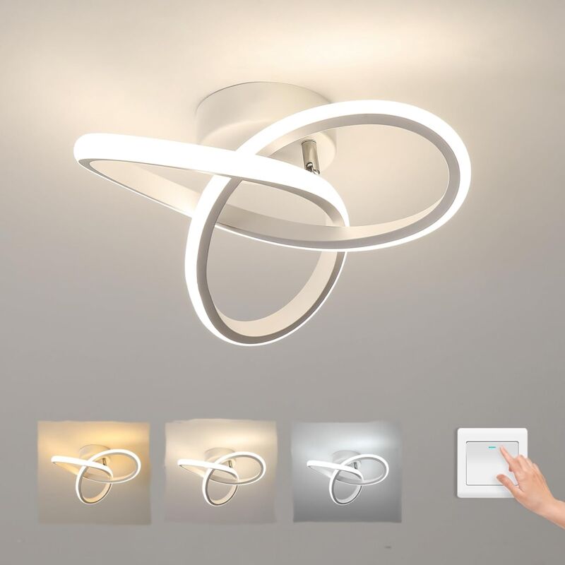 Comely - led Deckenleuchte, 22W Acryl Deckenleuchte, 3000K/4000K/6000K Dimmbare Deckenleuchte für Küche Wohnzimmer Schlafzimmer Durchmesser 24CM