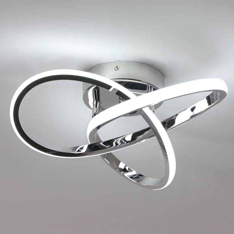 GOECO Moderne LED-Deckenleuchte, Schwarzer Deckenleuchte 30W 3375LM, Blumenförmige Deckenlampe für Schlafzimmer, Flur, Küche, Kaltweißes Licht 6500K