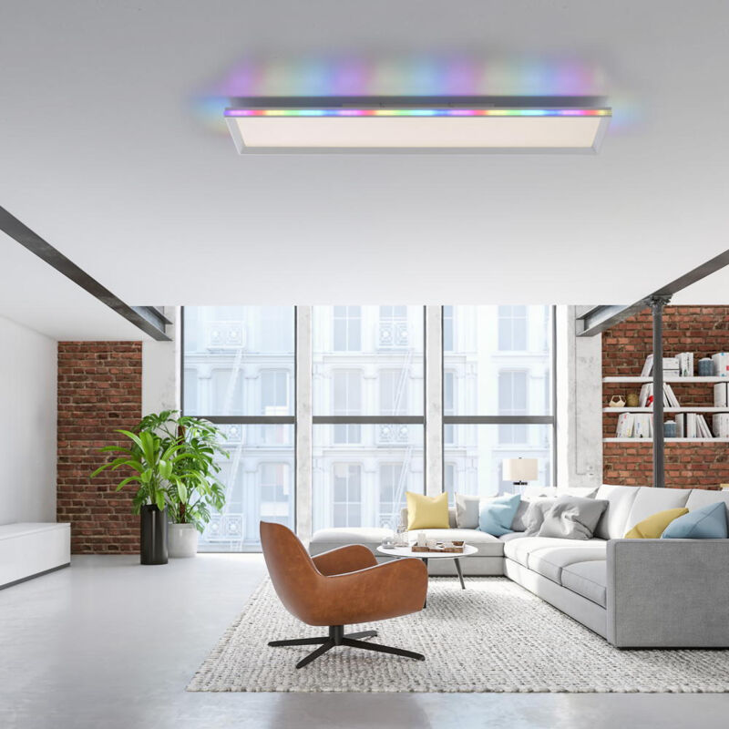 JustLight CCT LED Deckenleuchte Galactica weiß 100 x 25 cm dimmbar Deckenleuchte