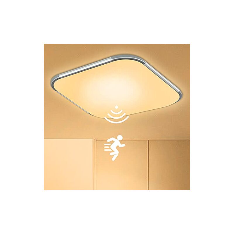 Led Deckenleuchte mit Bewegungsmelder 24W led Sensor Deckenlampe Flurleuchte Moderne Rund Deckenlampe mitfür Wohnzimmer Schlafzimmer 30x30cm Warmweiß