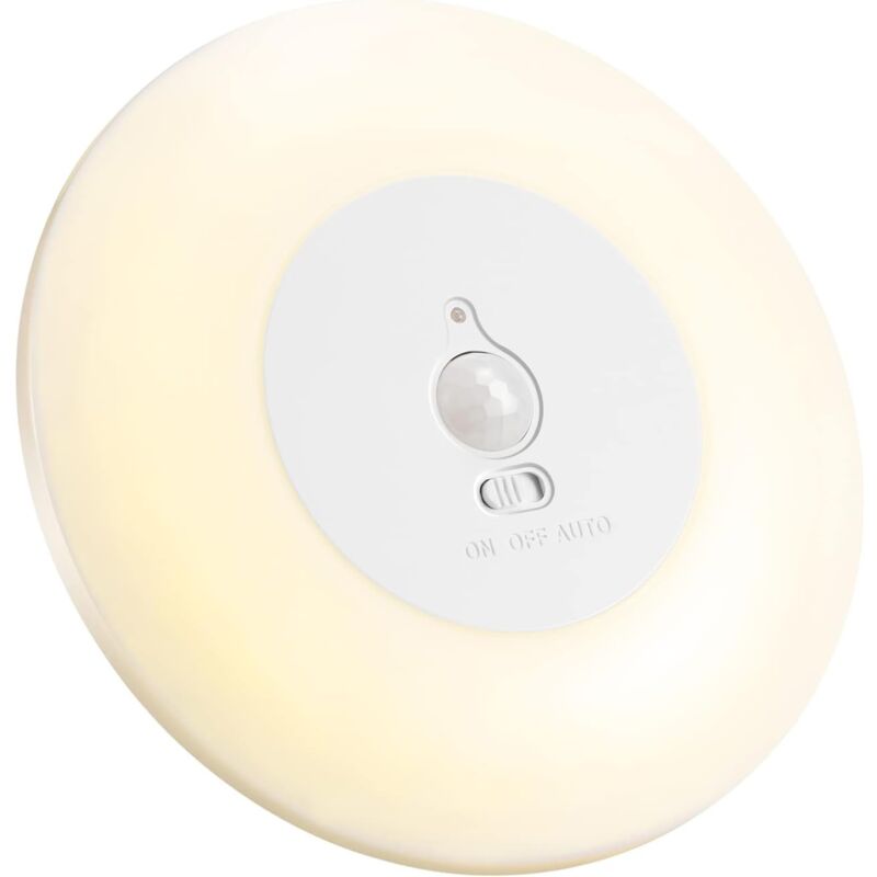 Aougo - LED-Deckenleuchte mit Bewegungsmelder, batteriebetrieben, für den Innenbereich, 3000 k, kabellose Deckenleuchte für Schränke, Keller,