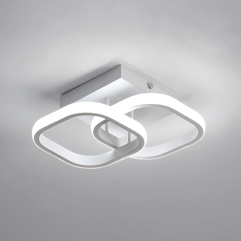 Goeco - LED-Deckenleuchte, Deckenleuchte, 24 w, 2550 lm, Kronleuchter, Weiß, Acryl, 6000 k, Kaltweiß, für Schlafzimmer, Wohnzimmer, Flur, Küche,