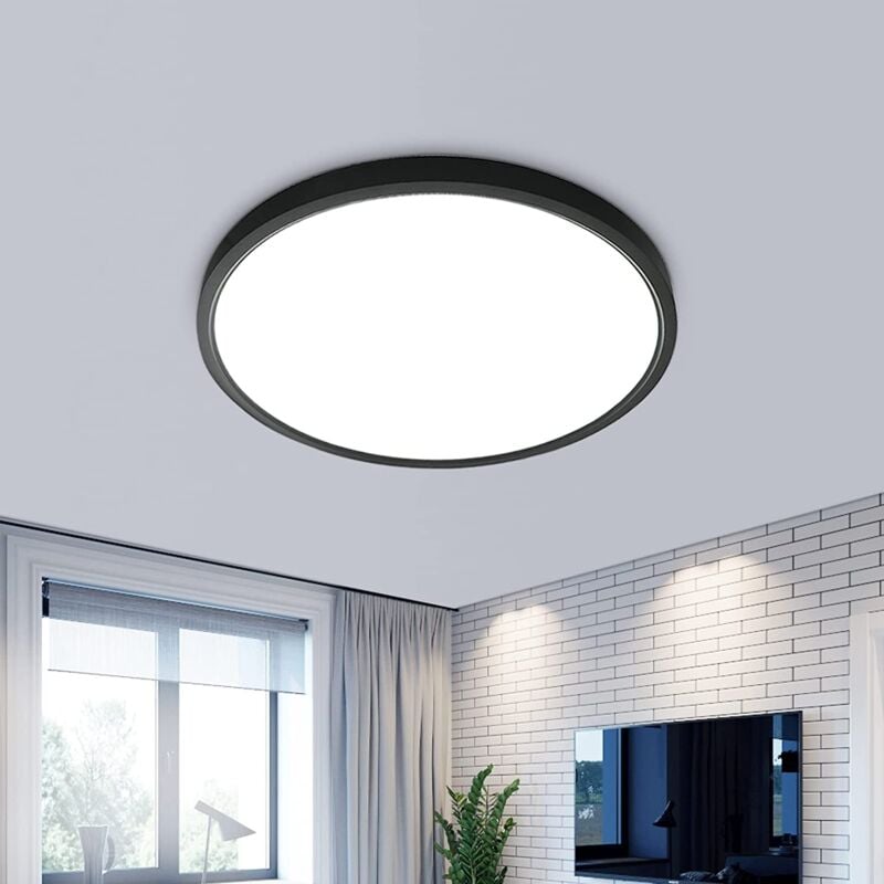 GOECO LED Deckenleuchte Ultradünn 25mm Rund Ø30cm Deckenleuchte Kaltweiß 6000K für Badezimmer Wasserdicht IP54 Für Bad, Schlafzimmer, Wohnzimmer,