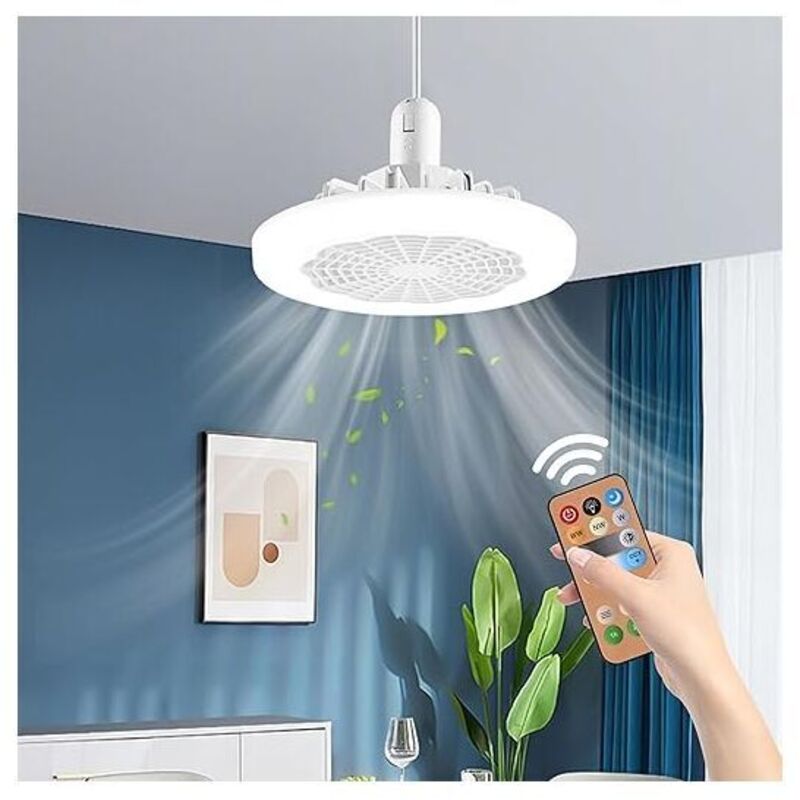 LED-Deckenventilator mit Beleuchtung, 30 W Deckenventilator mit Fernbedienung, Beleuchtungsventilator, dimmbare LED-Deckenleuchte, 3