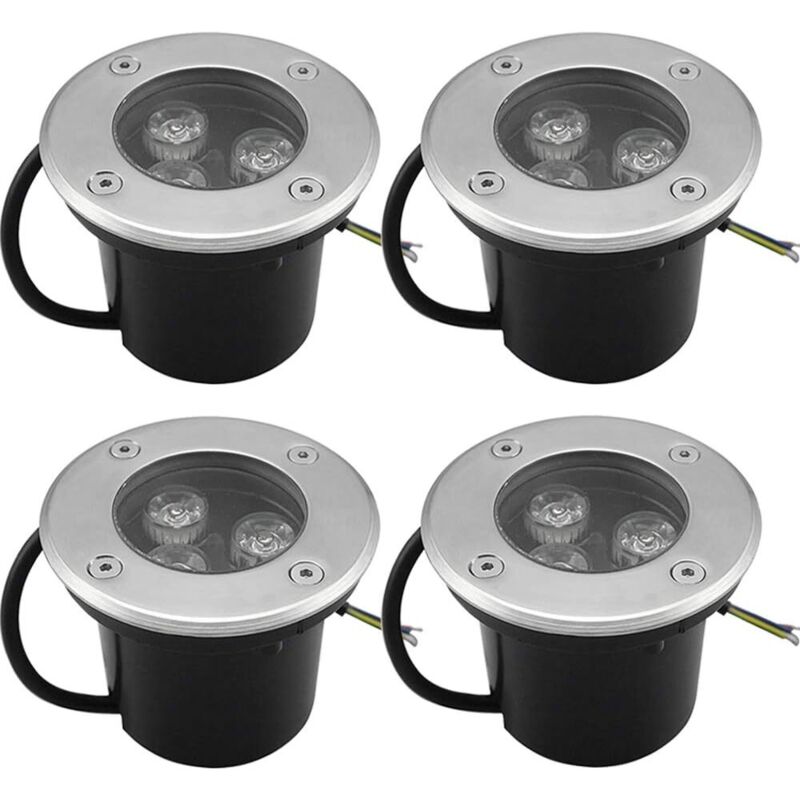 LED-Einbaustrahler für den Außenbereich, 4 Stück, 3 w, IP65, LED-Einbaustrahler, Terrasse, rund, 270 Lumen, Gartenbeleuchtung für den Außenbereich,