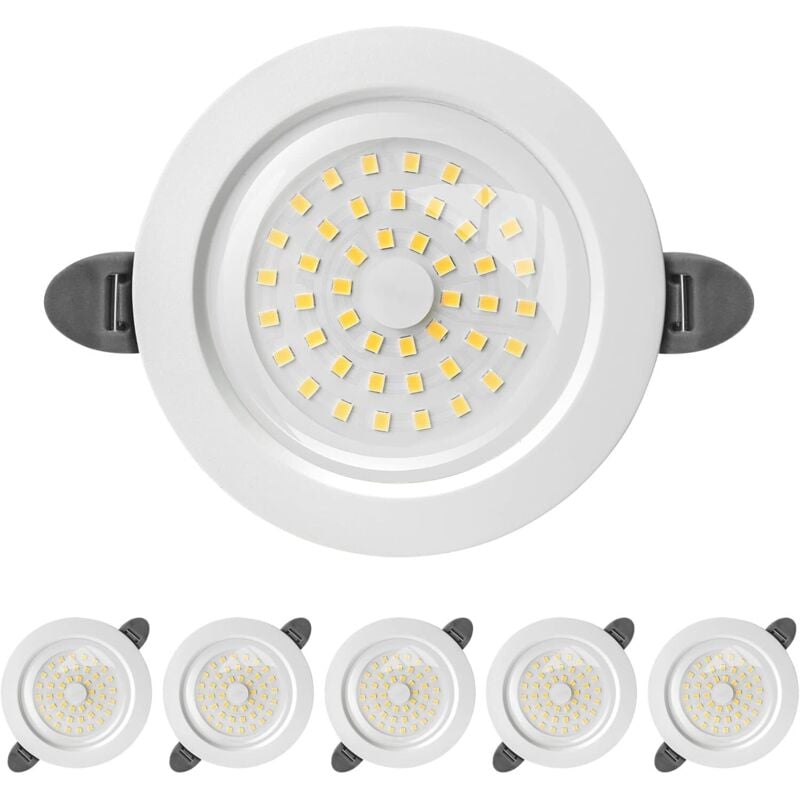 LED-Einbaustrahler, IP44 LED-Strahler für den Innenbereich, 28 mm extra flacher Einbaustrahler, 9 W, 900 Lumen, entspricht 90 W Glühlampe, Warmweiß