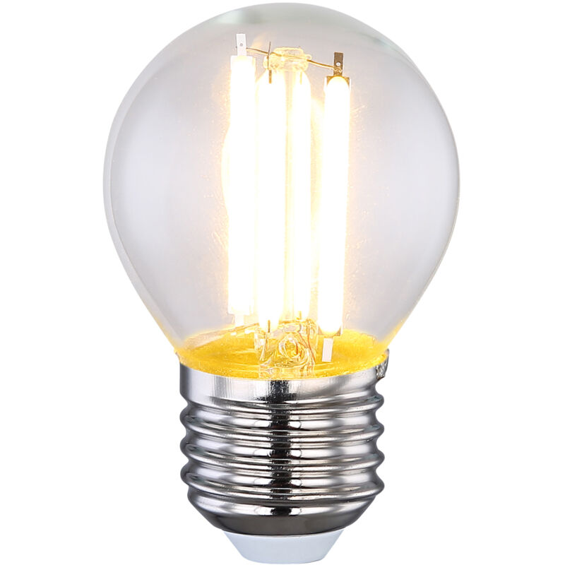 Globo - led Filament Leuchtmittel Vintage Leuchtmittel E27 Kugel Glühbirne, Glas klar, 6,5 Watt 806 Lumen 2700 Kelvin warmweiß, DxH 4,5x7,5 cm