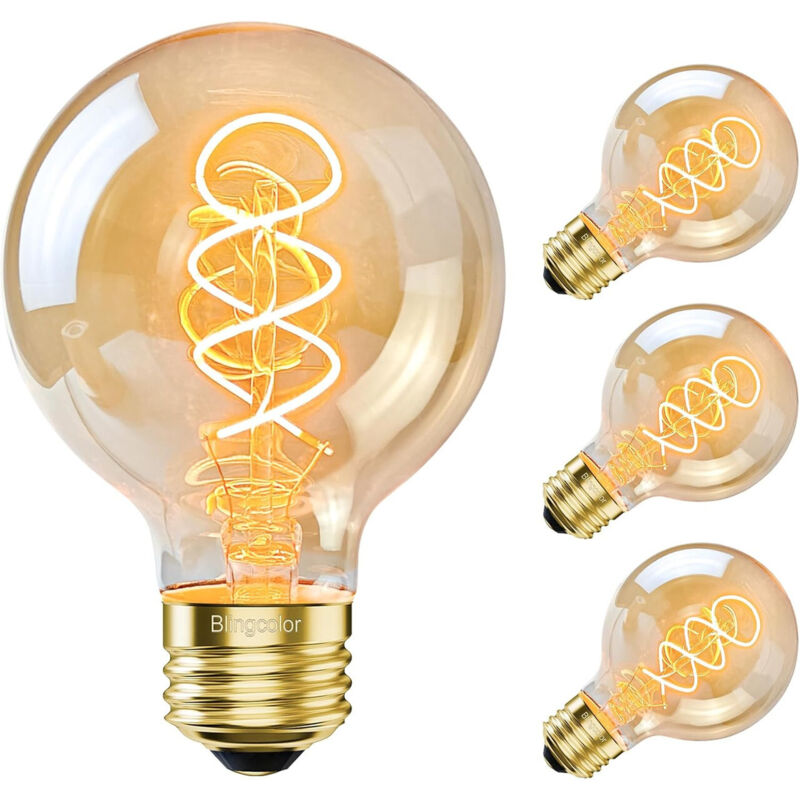 LED G80 Edison E27 Glühbirnen 4 Stück – 40W – Dimmbar – Warmweiß – Vintage-Lampen für Lampen und Pendelleuchten