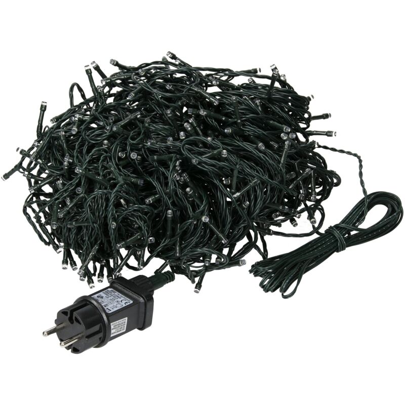 Ecd Germany led Cluster Lichterkette 36m, 480 LEDs Kaltweiß, mit Timer und 8 Leuchtmodi, strombetrieb, IP44, Innen/Außen, Weihnachtsbeleuchtung