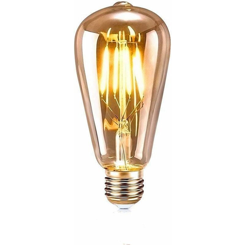 LED-Leuchtmittel, 1 Stück, E27, Retro-LED-Leuchtmittel, dekorative Leuchten, Retro-Edison-Leuchtmittel, antike Leuchten, ST64, 4 W, LED-Filament,