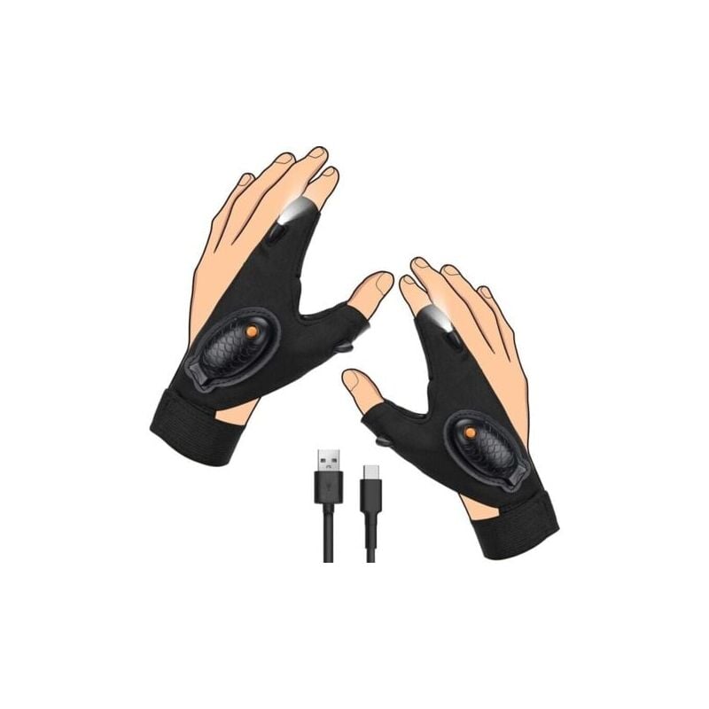 LED-Handschuhe als Herrengeschenk – Original LED-Handschuhe als Herrengeschenk mit wasserdichten Lichtern, Geschenkidee, wiederaufladbare Handschuhe,