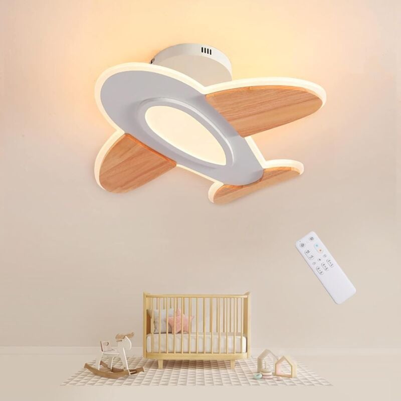 LED Kinder Deckenleuchte, 40W 50cm Kreative Flugzeug Deckenleuchte Dimmbar 3000K-6000K Schlafzimmer Deckenlampe Junge Moderne Led Deckenleuchte mit