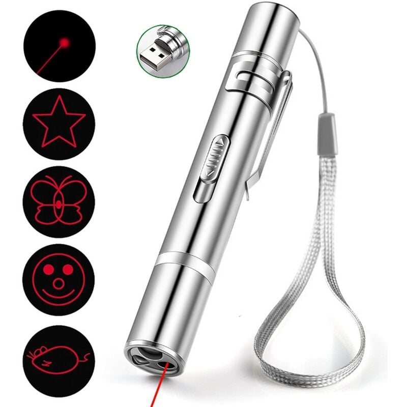 Kinsi - LED-Laserpointer Katzen Hunde Spielzeug,5 Modelle, rotes Licht, drei Modi