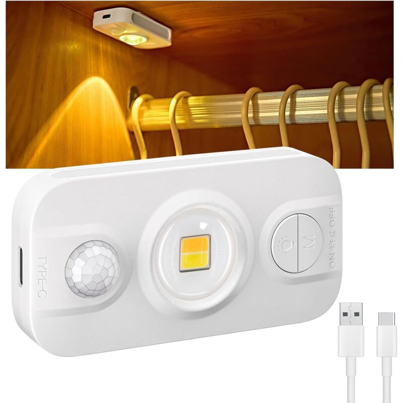 LED-Leuchte, wiederaufladbare LED-Innenbeleuchtung, LED-Unterbauleuchte für die Küche, 3-farbige Mini-LED-Vitrinenleuchte mit Timer, Beleuchtung für