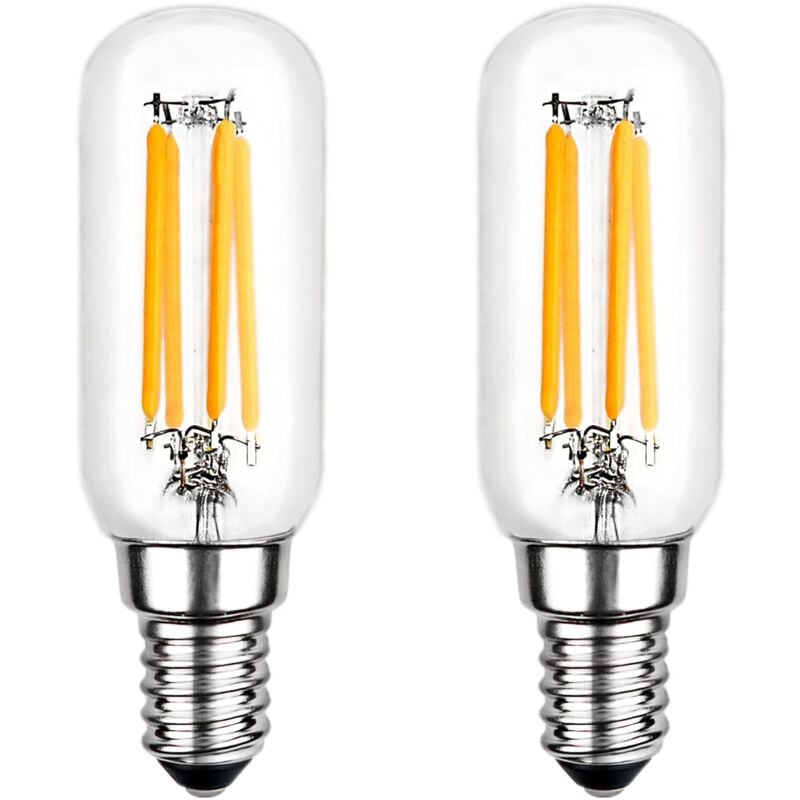 Jusch - LED-Leuchtmittel, T25 E14 4W warmweißes Leuchtmittel 6000K, 400LM, LED-Röhrenglühlampe für Dunstabzugshaube, nicht dimmbar, 2er-Set