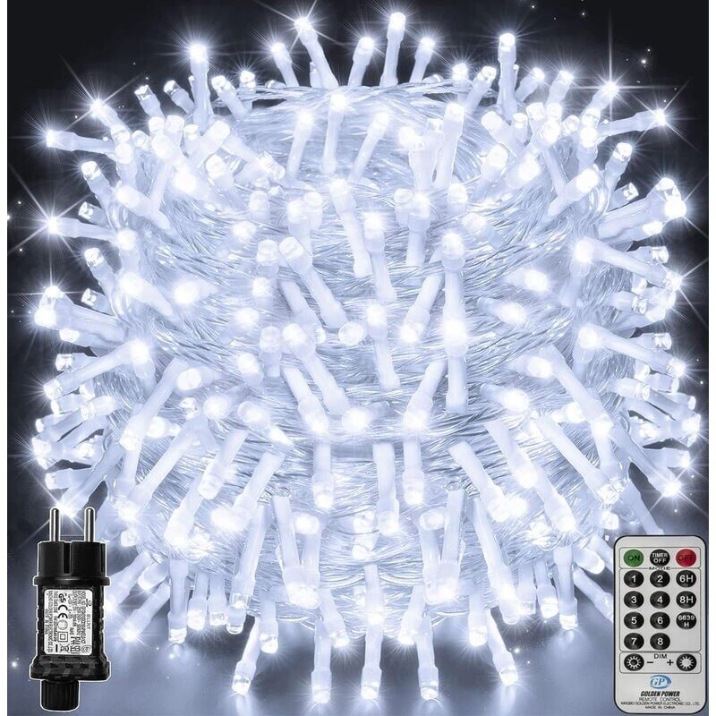 LED Lichterkette 100m 1000LED, Weihnachtsbeleuchtung IP44 Wasserdicht mit Fernbedienung und Timer, 8 Modi, Party Deko für Weihnachten, Geburtstag,