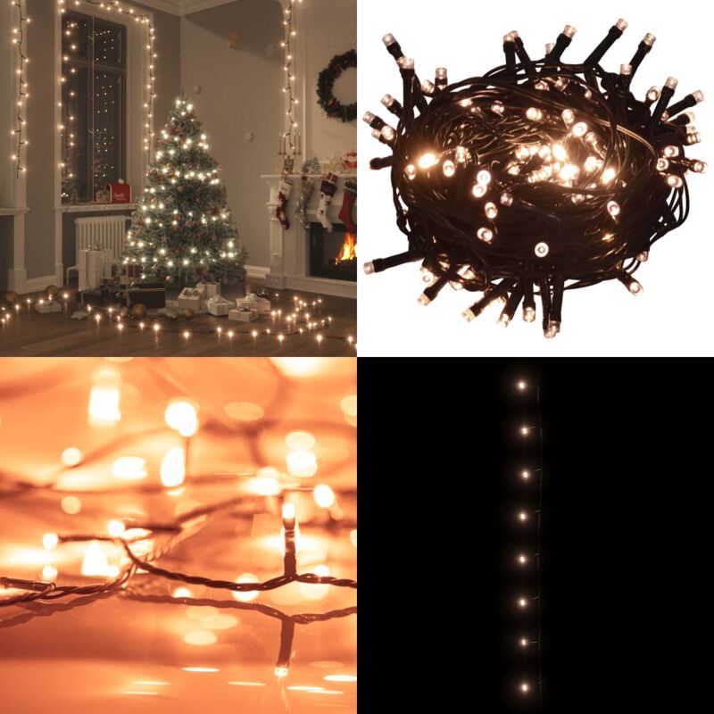LED-Lichterkette mit 150 LEDs Warmweiß 15 m pvc - LED-Lichtring - Lichterkette - Weihnachtsdeko - Outdoor Beleuchtung - Indoor Beleuchtung - Home &