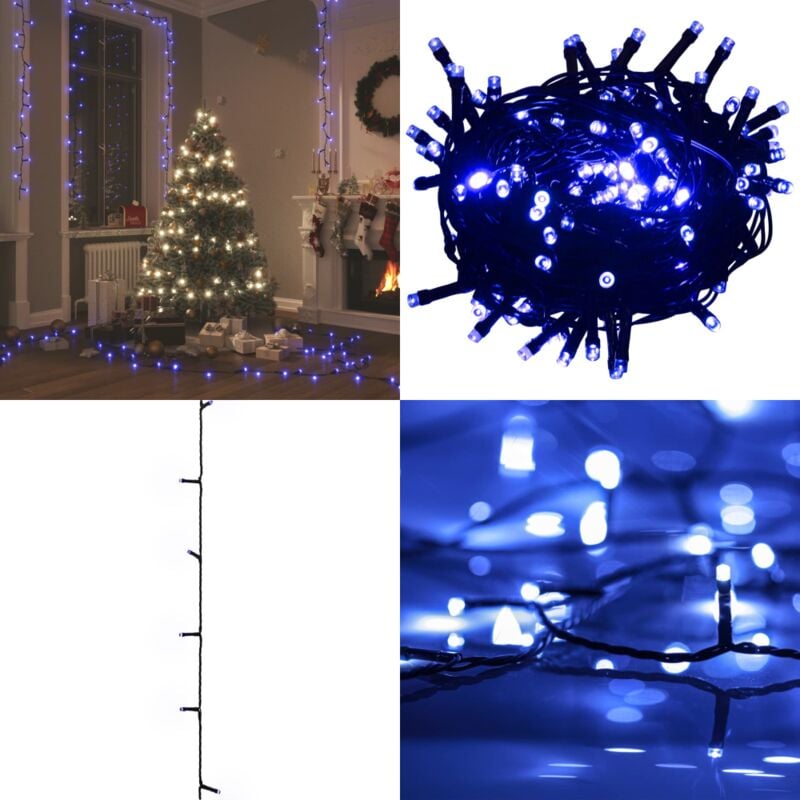 LED-Lichterkette mit 300 LEDs Blau 30 m pvc - Weihnachtsbeleuchtung - LED-Lichterkette - Blaue Beleuchtung - Outdoor Deko - Indoor Deko - Home &