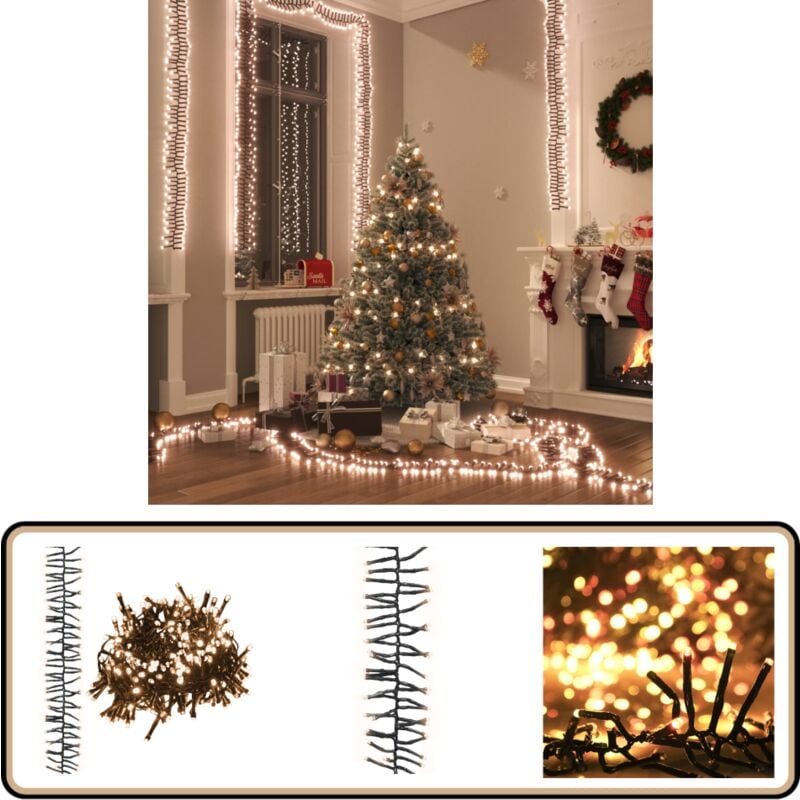 LED-Lichterkette mit 400 LEDs Warmweiß 7,4 m PVC - Weihnachtsdeko - LED-Lichtringe - Lichterketten - Indoor Beleuchtung - Outdoor Beleuchtung