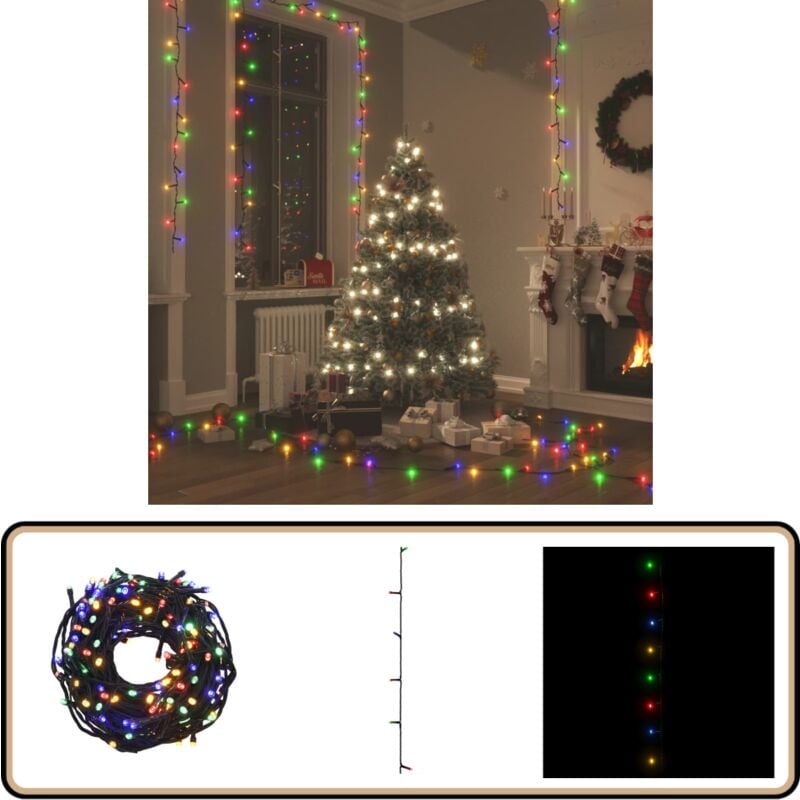 LED-Lichterkette mit 600 LEDs Mehrfarbig 60 m pvc - Weihnachtsbeleuchtung - LED-Lichtring - Lichterkette - Multicolor Beleuchtung - Innendekoration